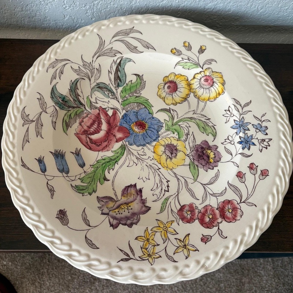 Vernon‎ Kilns Mary Lou Floral Serving Platter Vintage CA Pottery Cottagecore